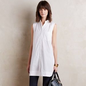 Anthropology Maeve white button down tunic